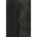Saint Laurent Black Lamb Ovis Aries Aries Leather Jacket