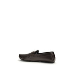Dolce & Gabbana Black Calf Leather Bos Taurus Slip-On Loafers