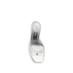 Amina Muaddi Silver Pvc Stiletto Heel Sandals