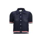 Thom Browne Blue Cotton Cardigan