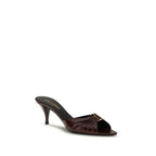 Saint Laurent Bordeaux Calf Leather Bos Taurus Stiletto Heel Sandals