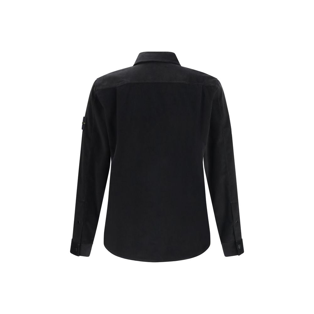 Stone Island Black Cotton Dress Shirt