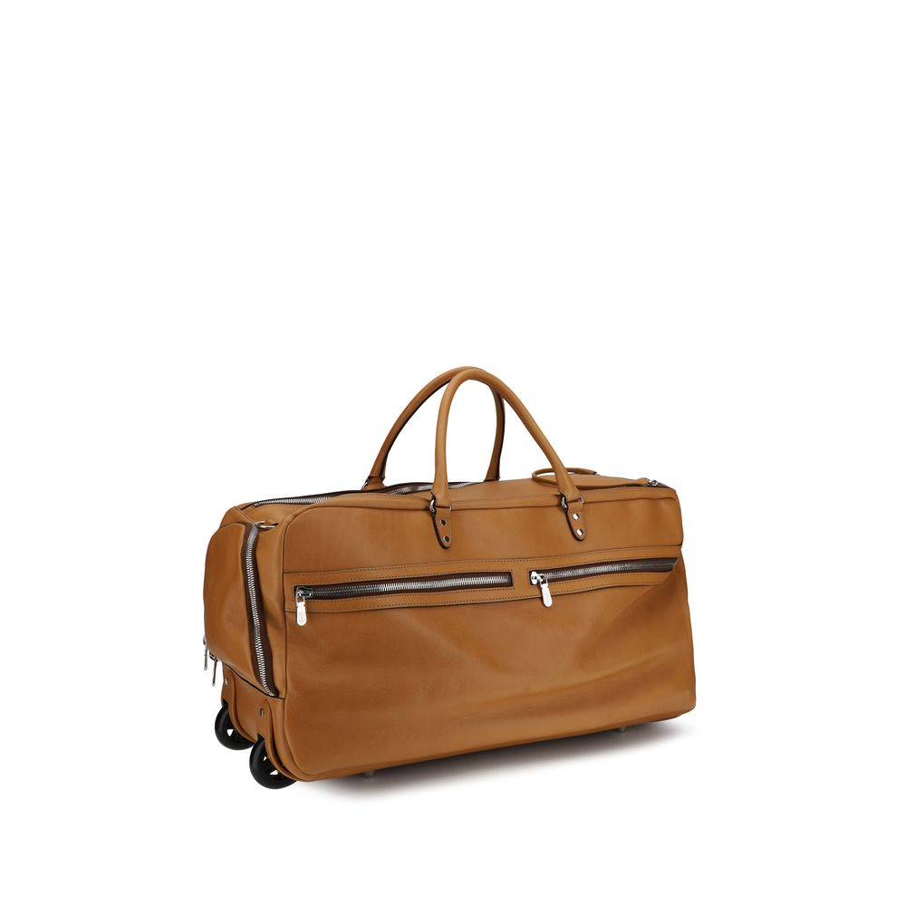 Brunello Cucinelli Brown Calf Leather Bos Taurus Luggage And Travel