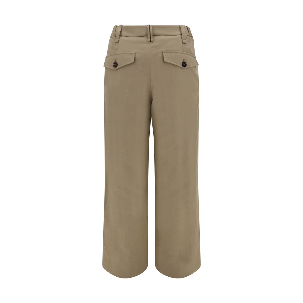 Brunello Cucinelli Beige Cotton Casual Pants