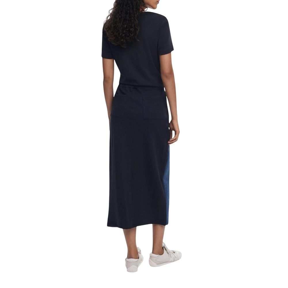 Desigual Blue Cotton Long Skirt