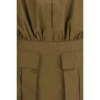 7FOR Brown Cotton Casual Dress