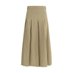 Max Mara Brown Cotton Midi Skirt