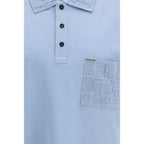 Ferragamo Blue Cotton Polo Shirt