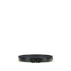 Ferragamo Black Calf Leather Bos Taurus Regular Belt
