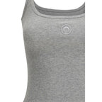 Marine Serre Gray Cotton Tank Tops