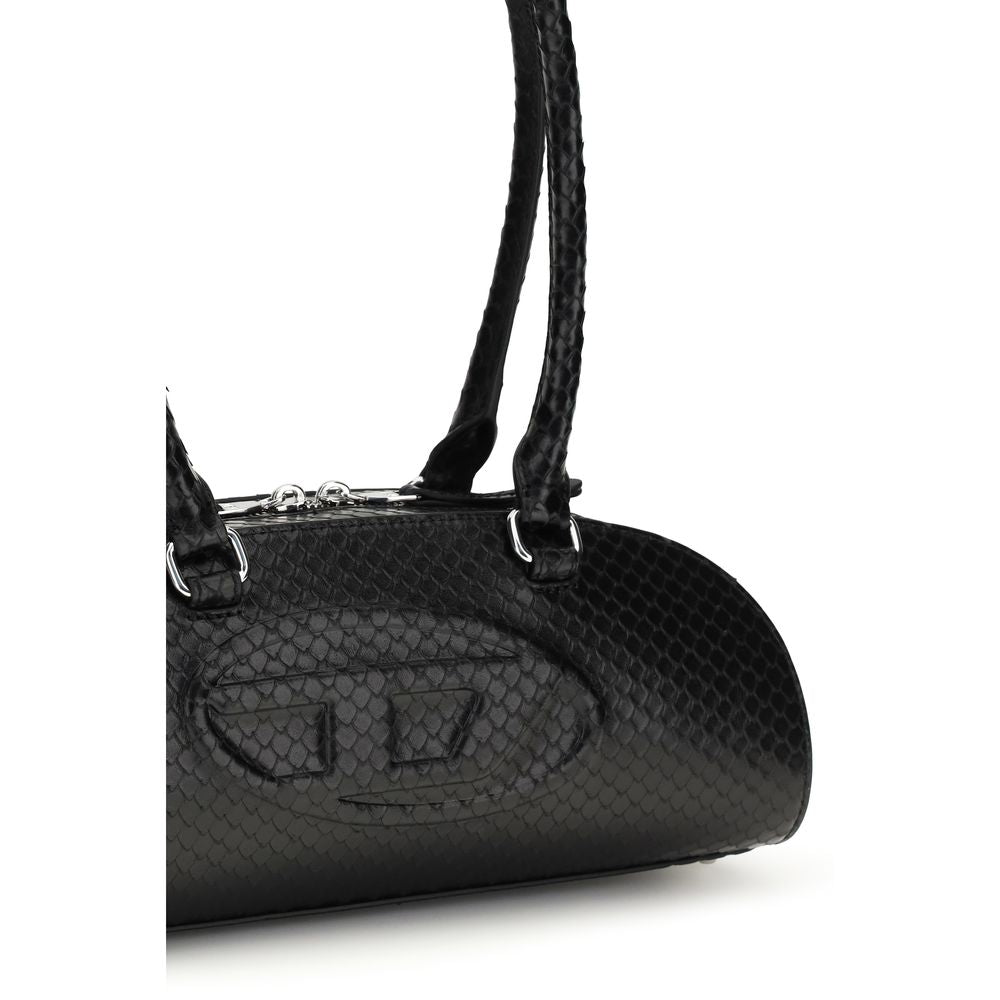 Diesel Black Calf Leather Bos Taurus Shoulder Bag