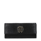 Roberto Cavalli Black Leather Clutch Bag