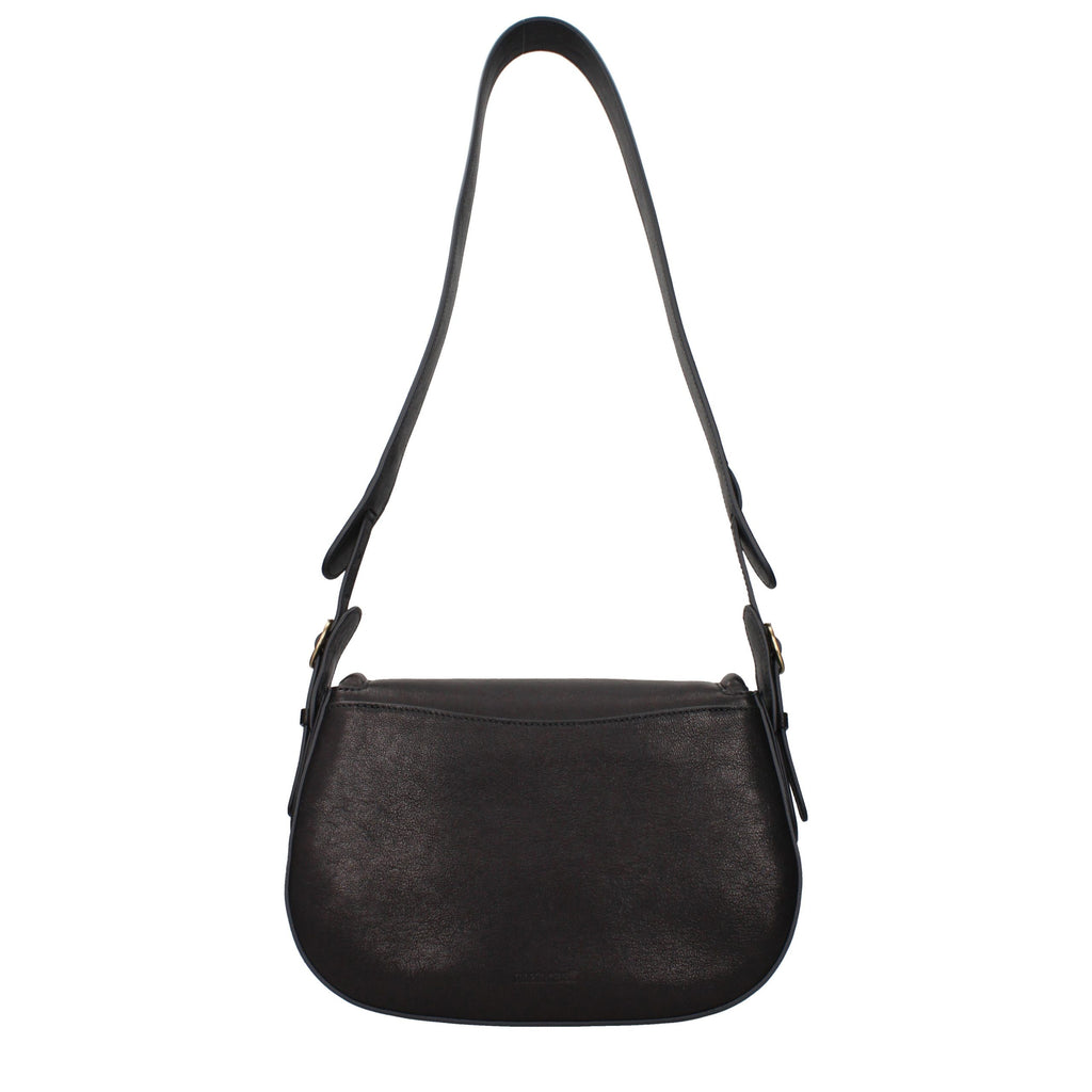 Roberto Cavalli Black Leather Shoulder Bag