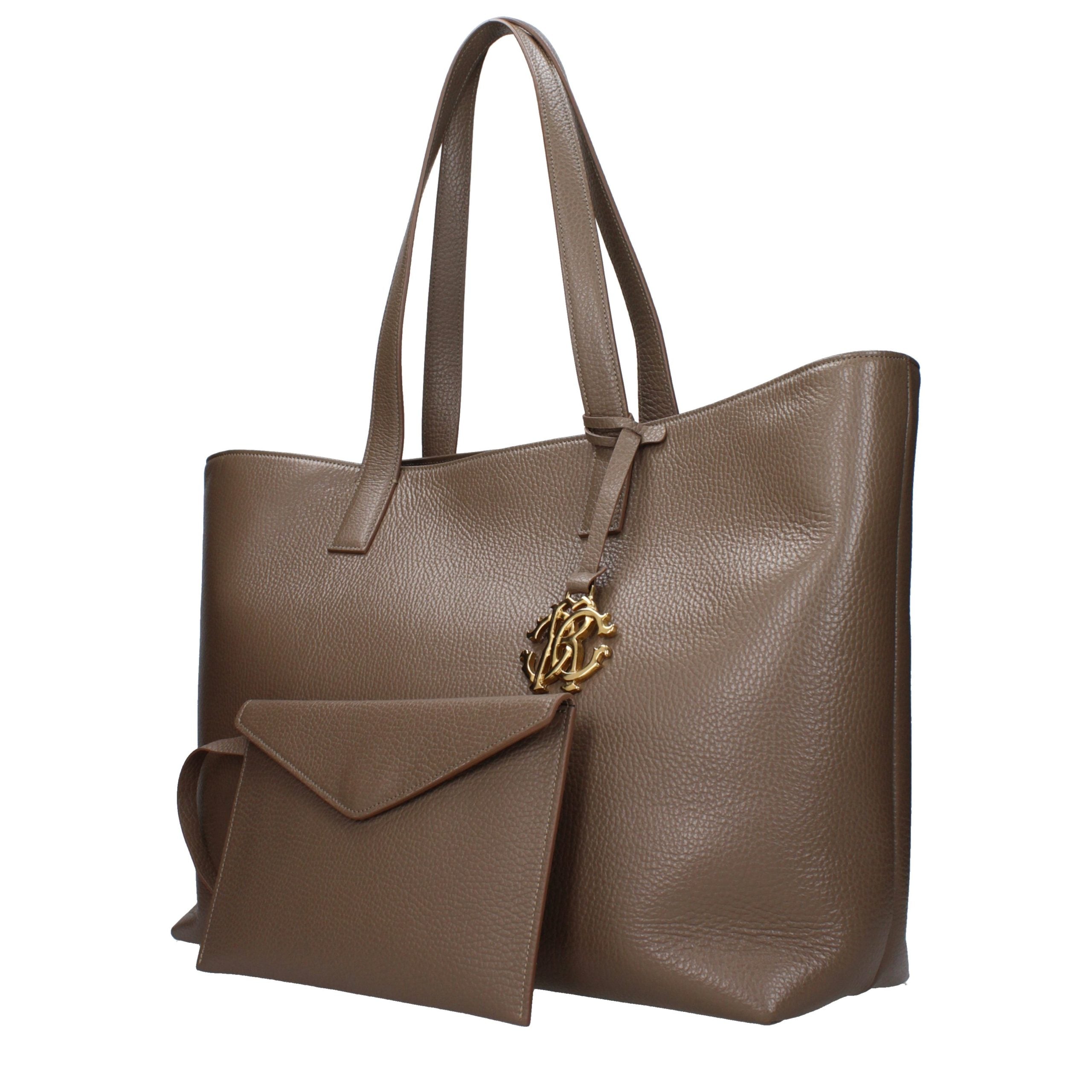 Roberto Cavalli Brown Leather Shoulder Bag