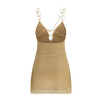 Oséree Gold Polyamide Cocktail Dress