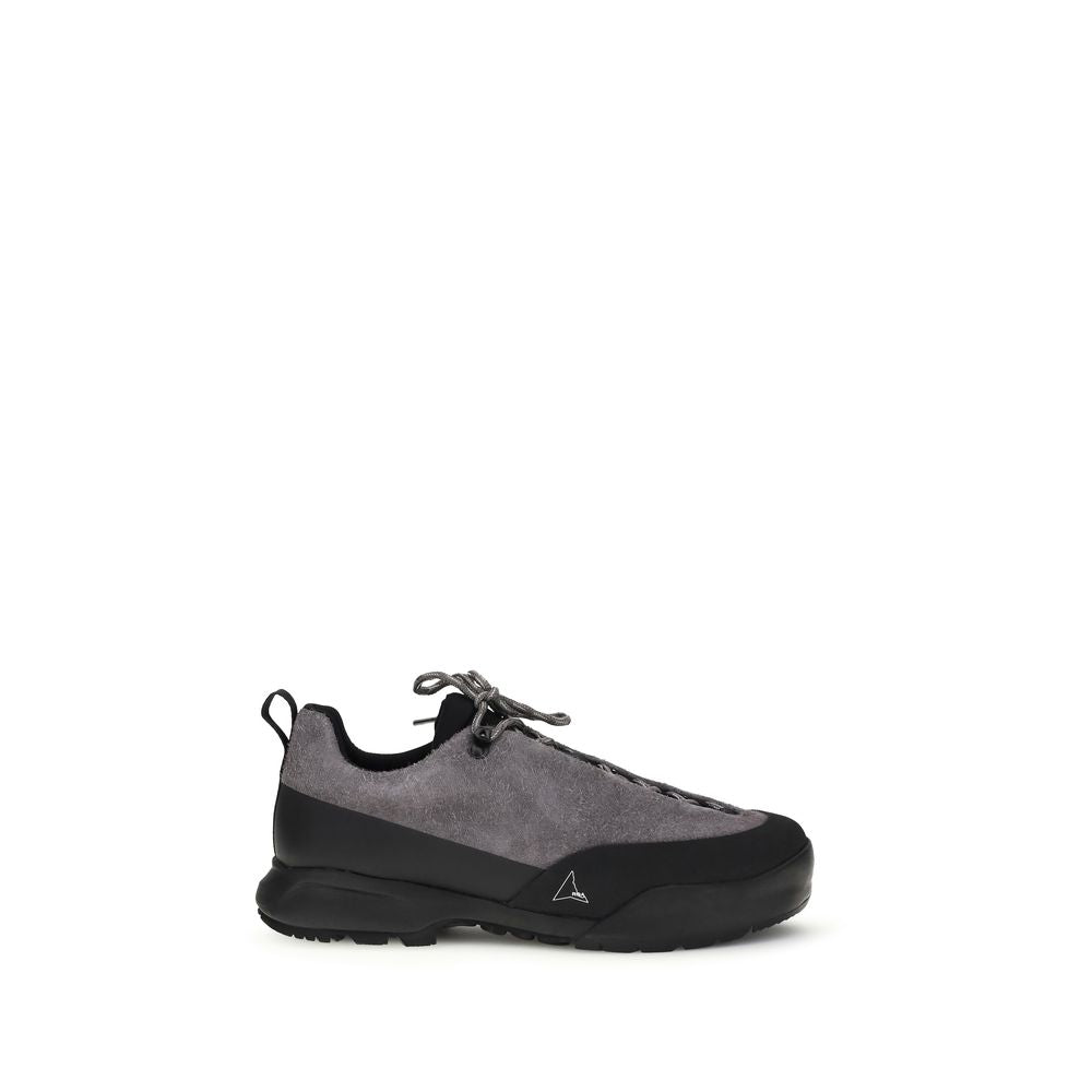 ROA Gray Calf Leather Bos Taurus Athletic Sneakers