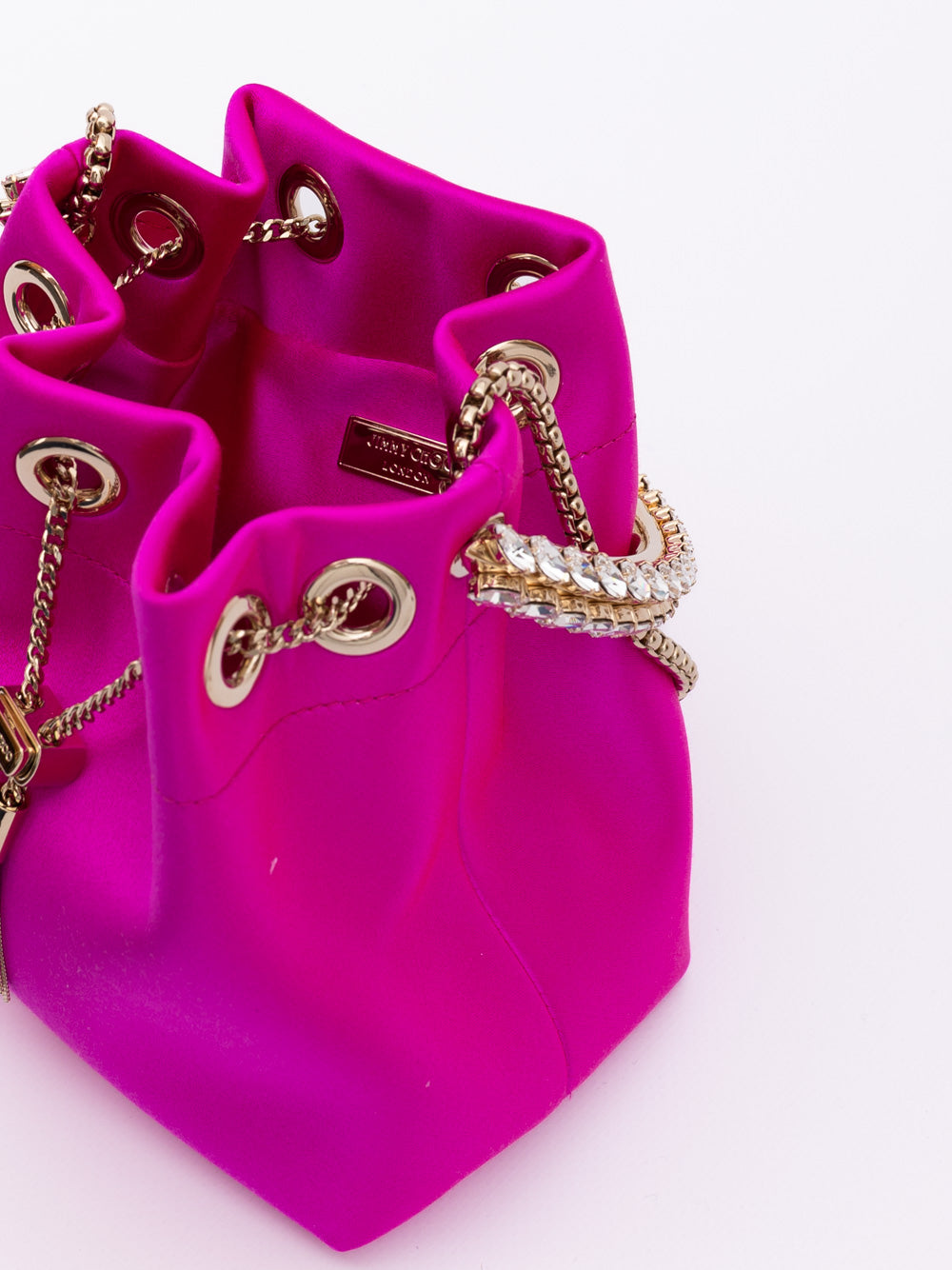 Jimmy Choo Fuchsia Bon Bon Satin Bucket