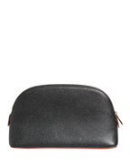 Dolce & Gabbana Beige Leather DG Logo Zip Around Hand Purse Pouch Wallet