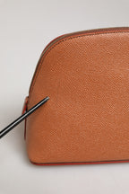 Dolce & Gabbana Orange Beige Leather DG Logo Zip Around Hand Purse Wallet