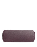 Dolce & Gabbana Dark Purple Leather DG Logo Zip Around Hand Purse Wallet