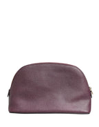 Dolce & Gabbana Dark Purple Leather DG Logo Zip Around Hand Purse Wallet