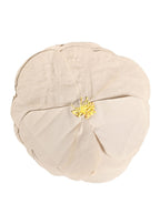 Dolce & Gabbana Beige Floral Motif Silk Blend Poplin Fabric Pin  Brooch