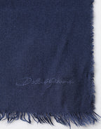 Dolce & Gabbana Blue Cashmere Fringes Wrap Foulard 70cm x 200cm  Scarf Men