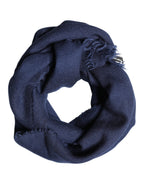 Dolce & Gabbana Blue Cashmere Fringes Wrap Foulard 70cm x 200cm  Scarf Men