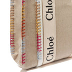 Chloé Beige Linen Tote Bag