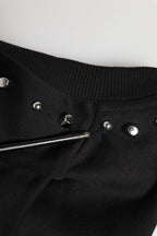 Dolce & Gabbana Black Embellished Cotton Sweatshirt Sweater