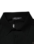 Dolce & Gabbana Black Crest Long Sleeve Men Pullover Sweater