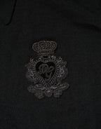 Dolce & Gabbana Black Crest Long Sleeve Men Pullover Sweater