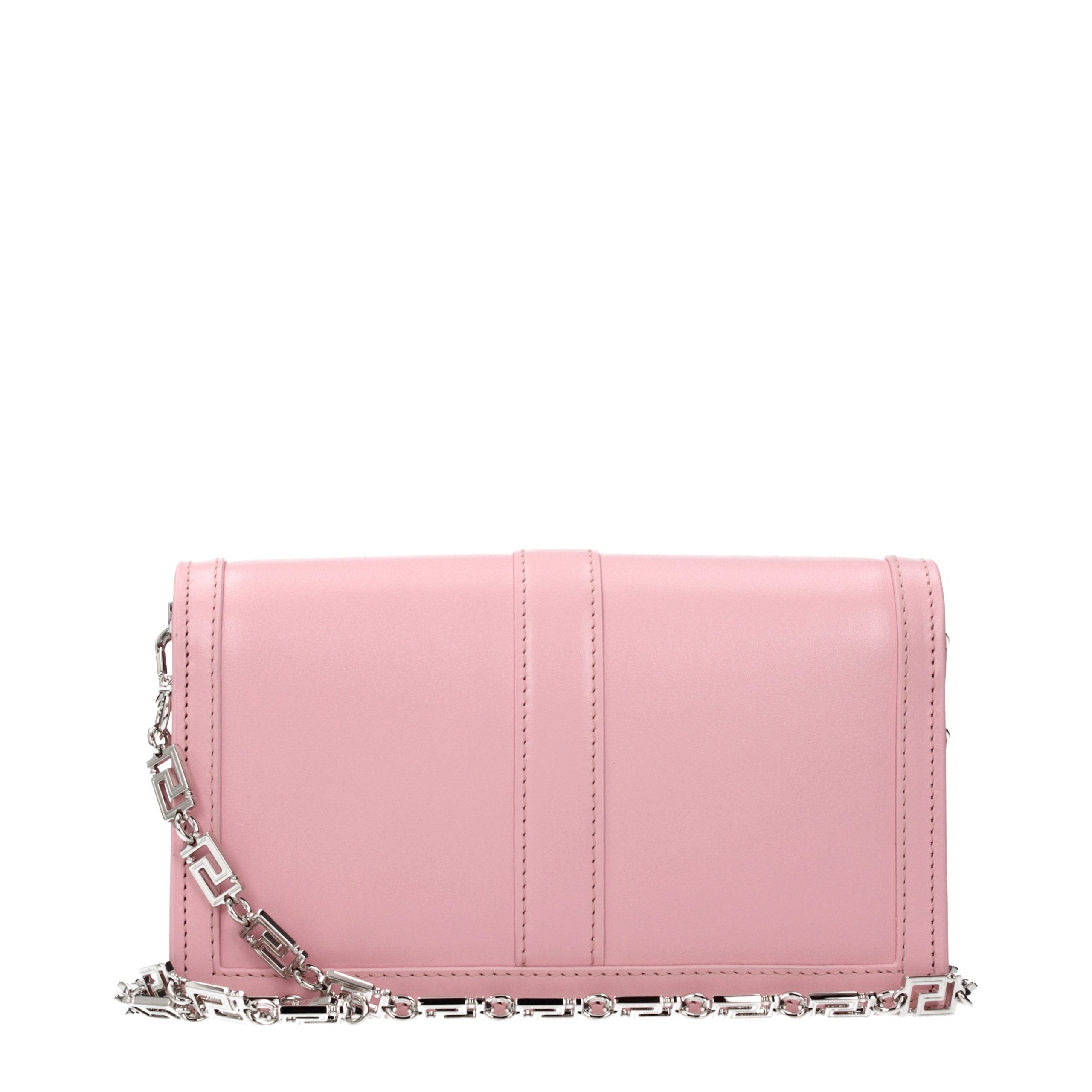Versace Pink Leather Shoulder Bag