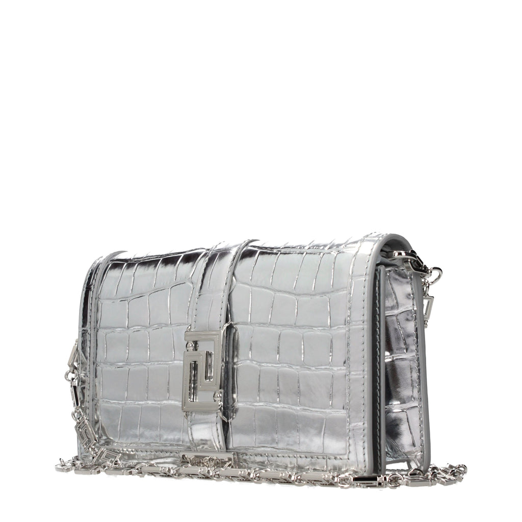 Versace Gray Leather Crossbody Bag