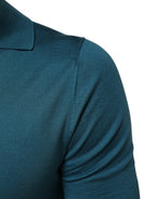Dolce & Gabbana Teal Blue Silk Collared Short Sleeves Polo T-shirt