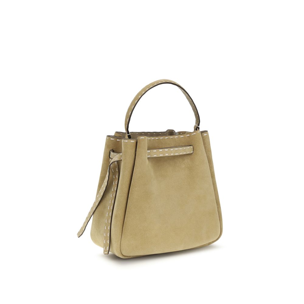 Tory Burch Beige Calf Leather Bos Taurus Backet Bag