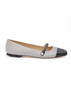 Jimmy Choo Grey Fine Glitter Elisa Flats