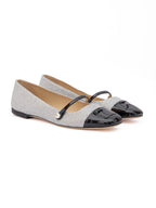 Jimmy Choo Grey Fine Glitter Elisa Flats