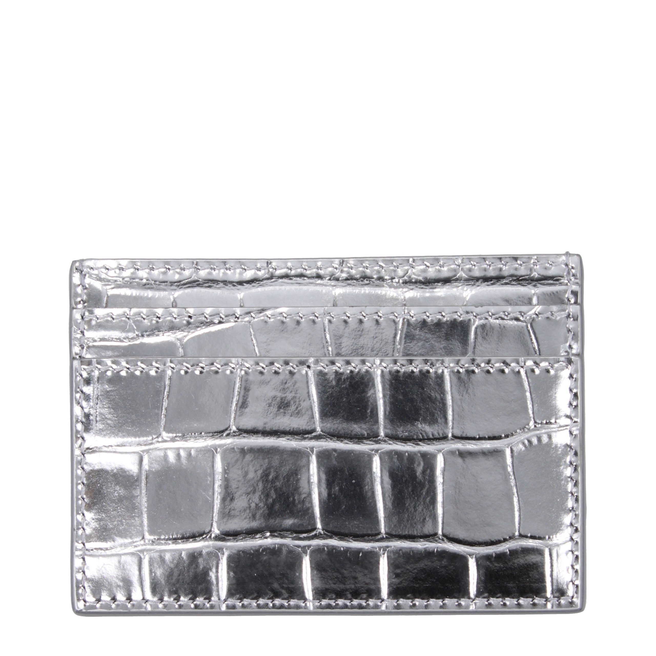 Versace Gray Leather Cardholder