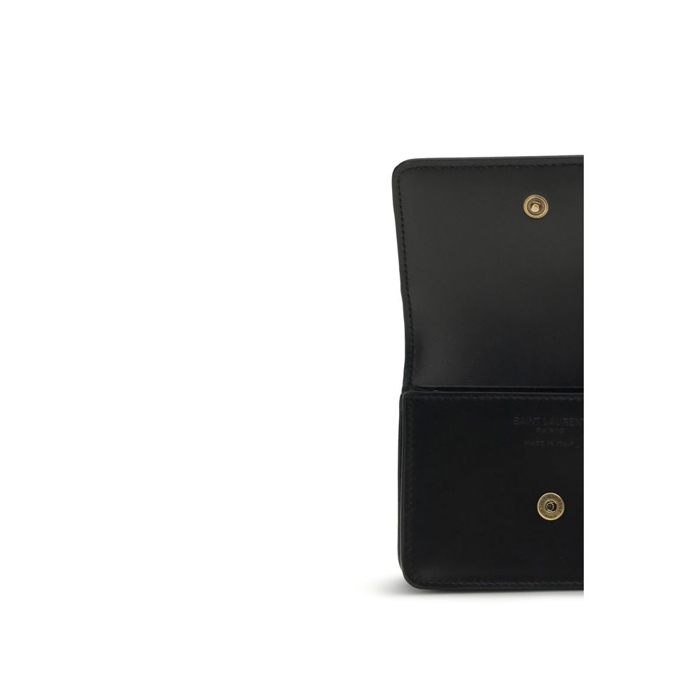 Saint Laurent Black Calf Leather Bos Taurus Wallet