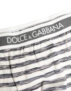Dolce & Gabbana Gray White Stripes Men Regular Boxer Underwear