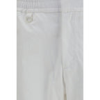LAMINAR White Cotton Casual Pants