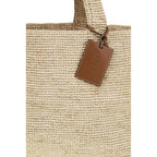 Manebi Beige Raffia Handbag