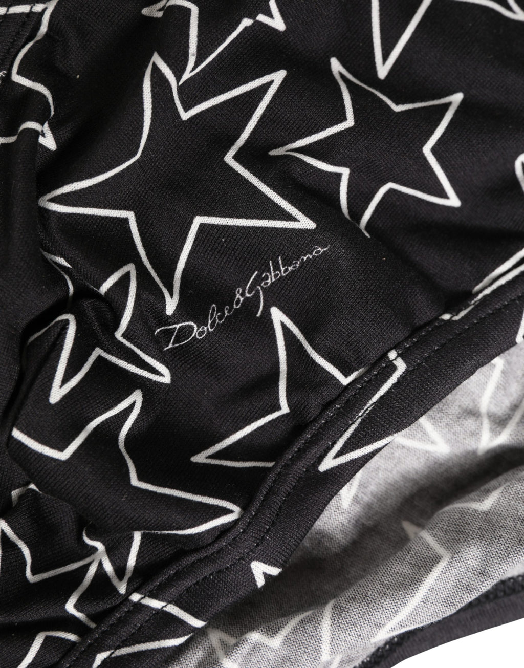 Dolce & Gabbana Black Stars Print Cotton Midi Brief Underwear