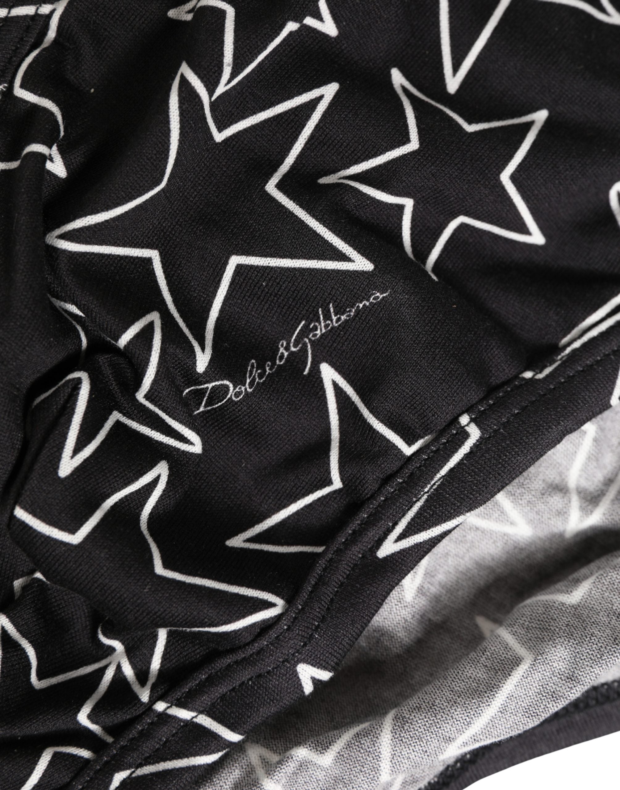 Dolce & Gabbana Black Stars Print Cotton Midi Brief Underwear
