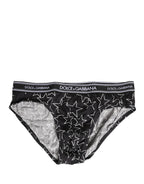 Dolce & Gabbana Black Stars Print Cotton Midi Brief Underwear