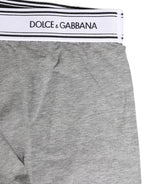 Dolce & Gabbana Gray Logo Waistband Cotton Men Boxer Underwear