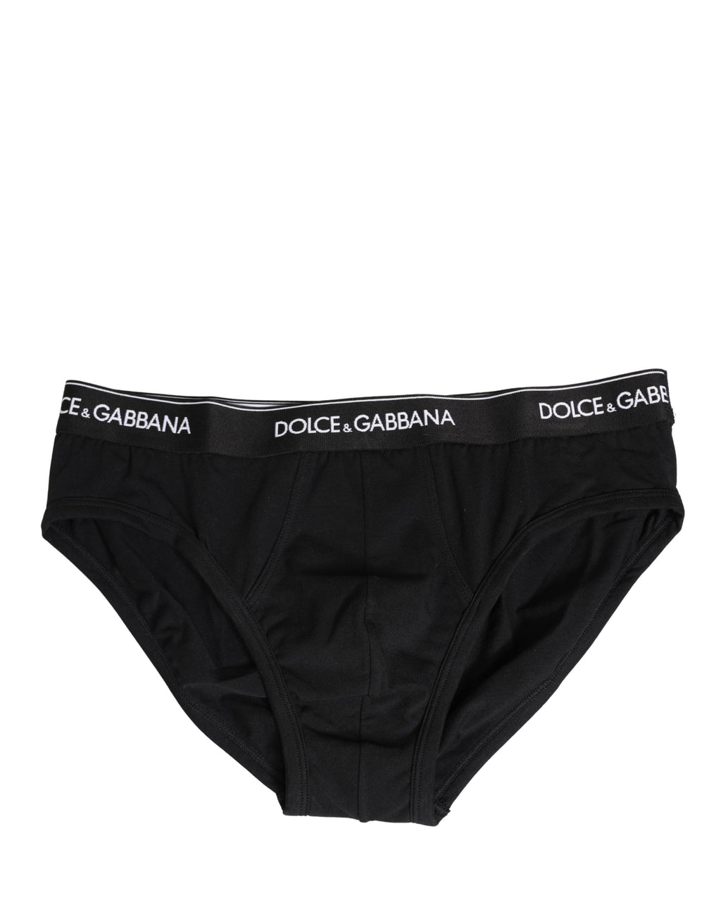 Dolce & Gabbana Black Cotton Logo Waistband Briefs Underwear