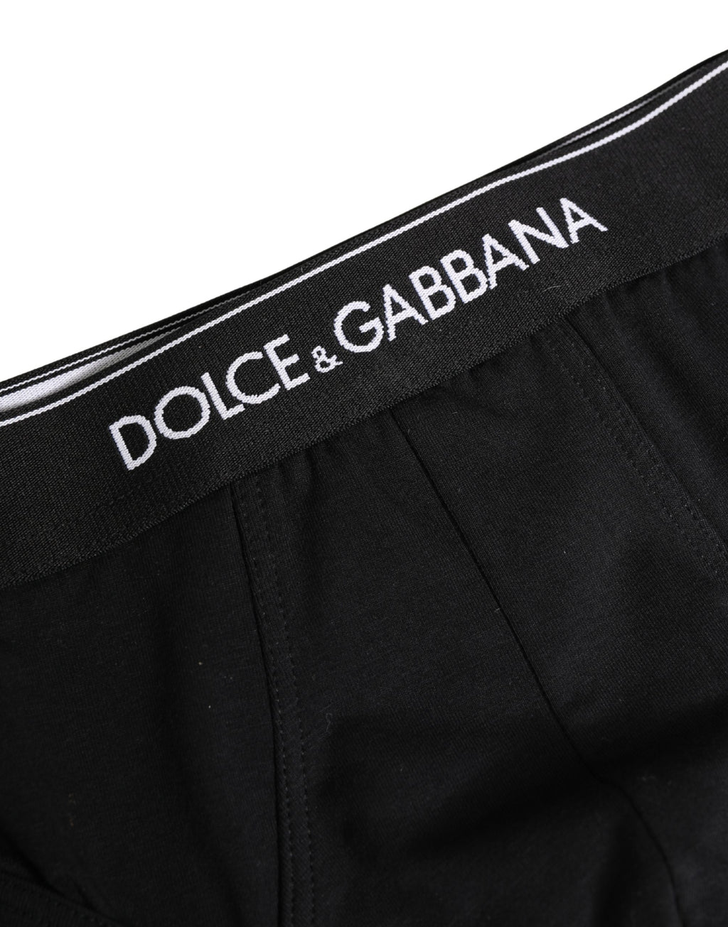 Dolce & Gabbana Black Cotton Logo Waistband Briefs Underwear