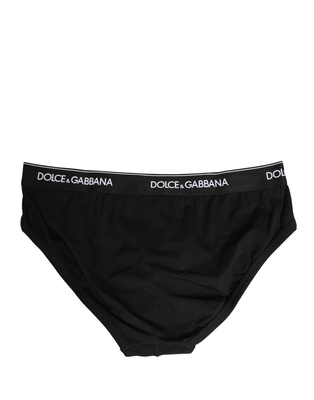 Dolce & Gabbana Black Cotton Logo Waistband Briefs Underwear